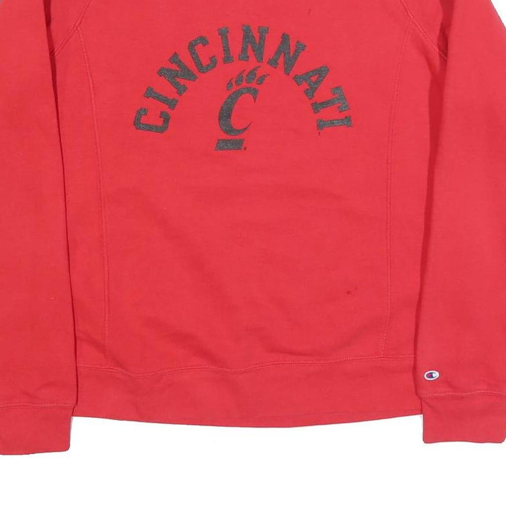 CHAMPION Womens Red Cincinnati Crew Neck L Cotton Blend Sweatshirt