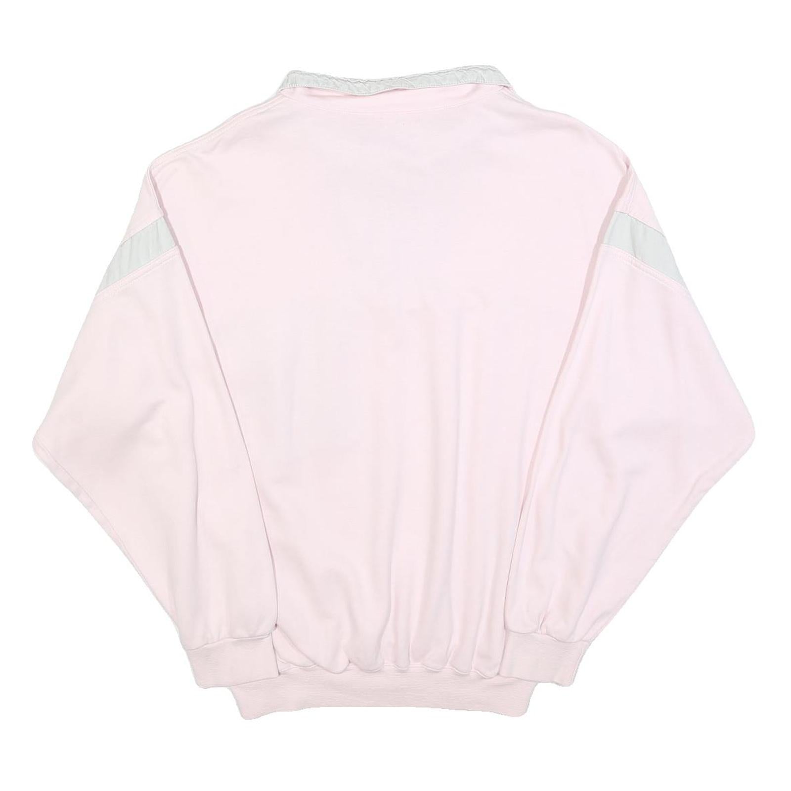 FADE OUT Womens Pink & Grey Collar L Sweatshirt Cotton Blend Pullover Horse