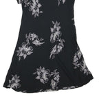 K.C. SPENCER Womens Black & Grey Floral Day Dress Cotton Blend Short Sleeve S