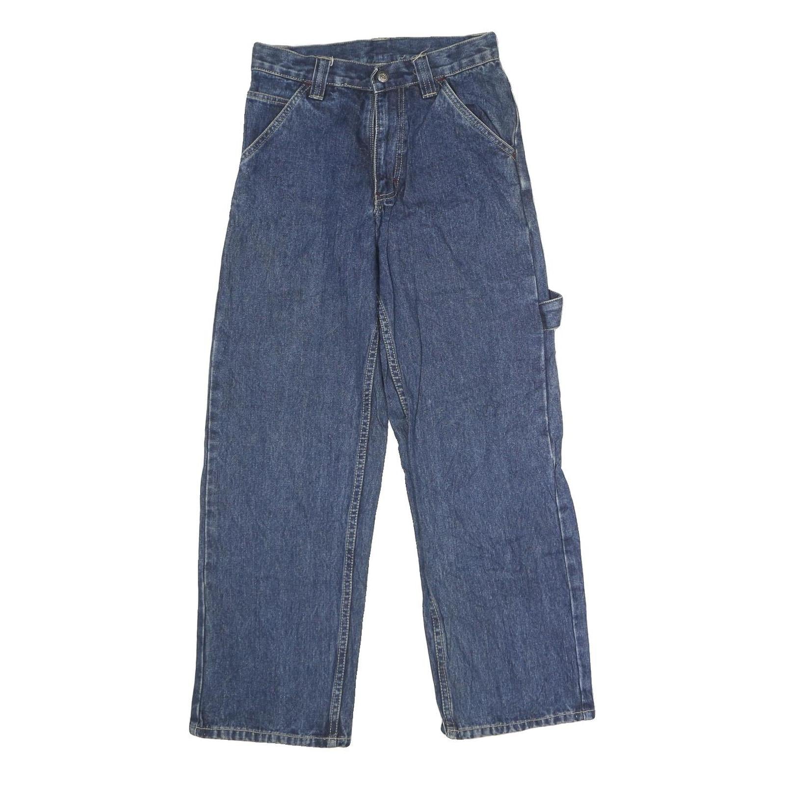 LEE Womens Blue Regular Straight Denim W26 L26 Workwear Carpenter Zip Jeans