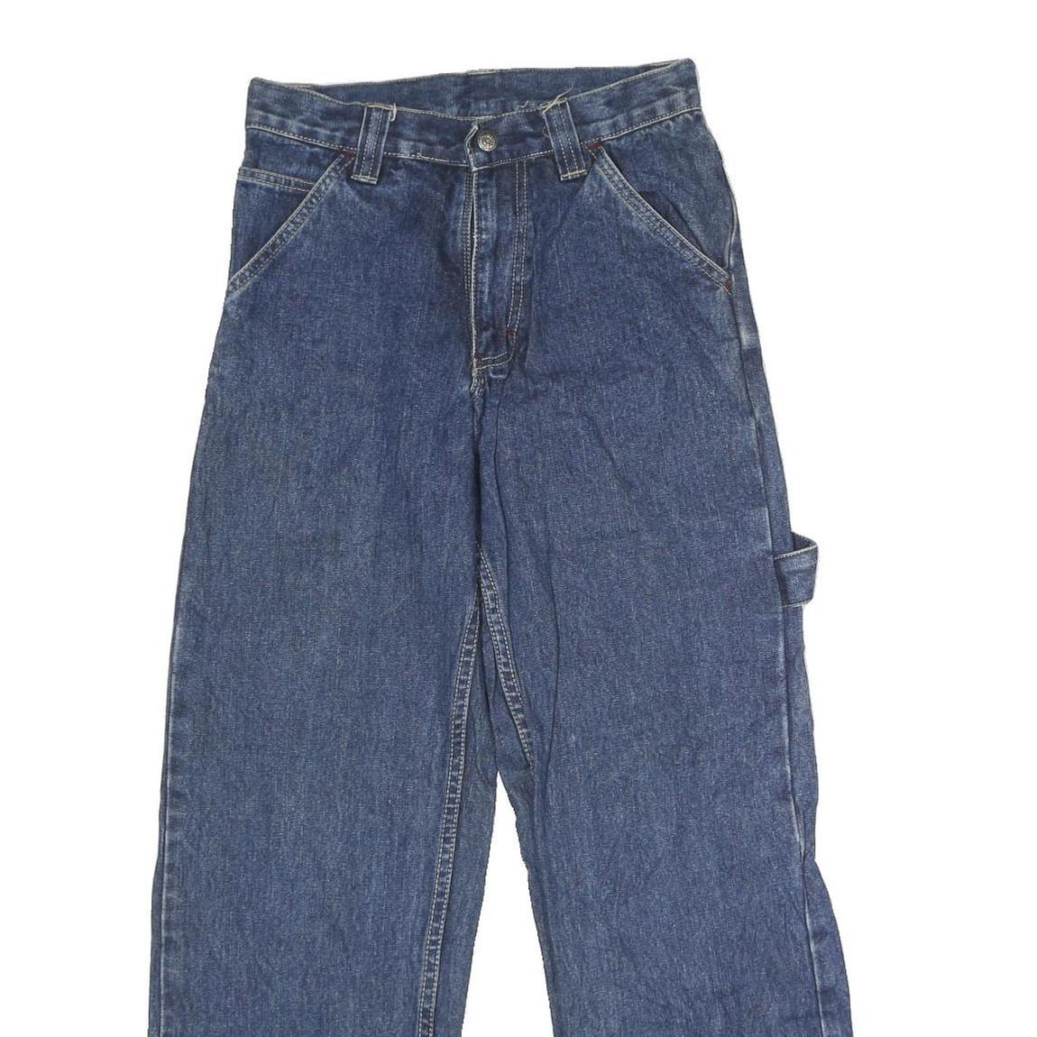 LEE Womens Blue Regular Straight Denim W26 L26 Workwear Carpenter Zip Jeans