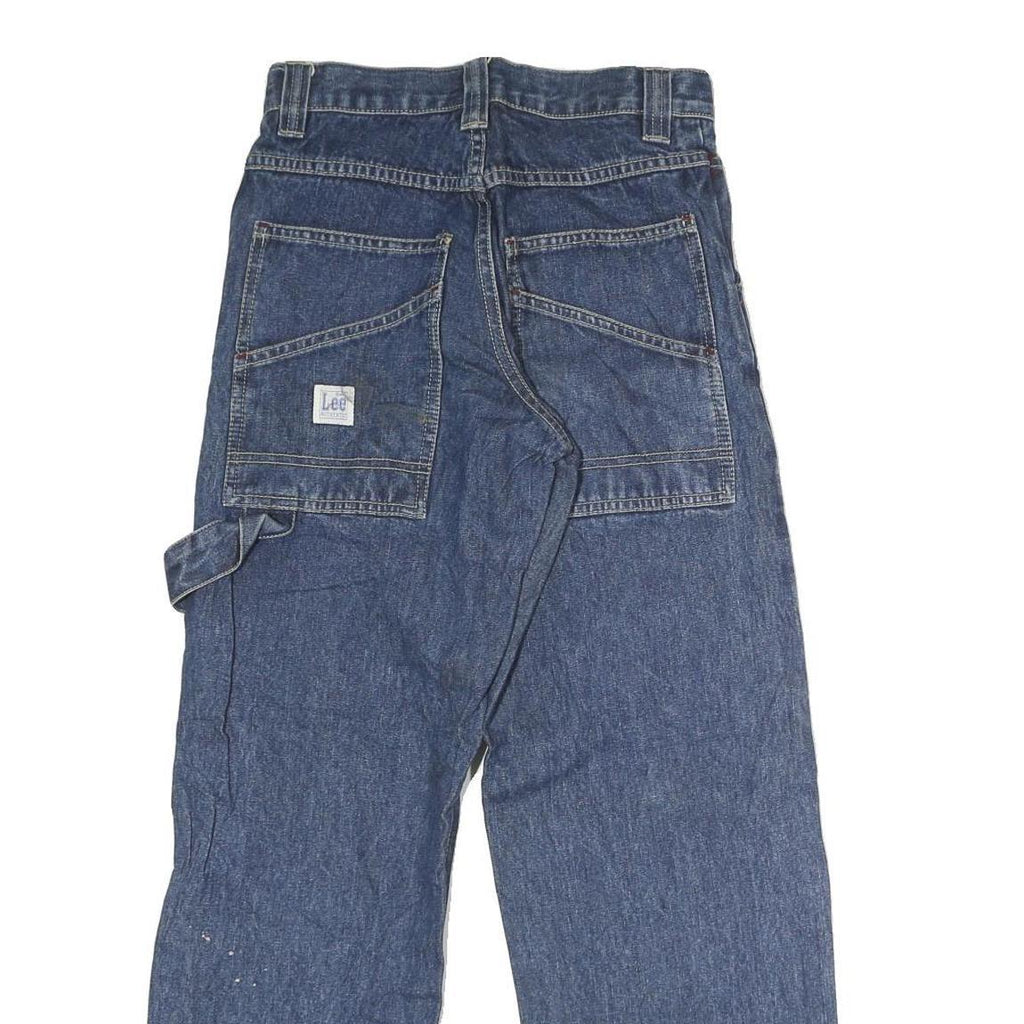 LEE Womens Blue Regular Straight Denim W26 L26 Workwear Carpenter Zip Jeans