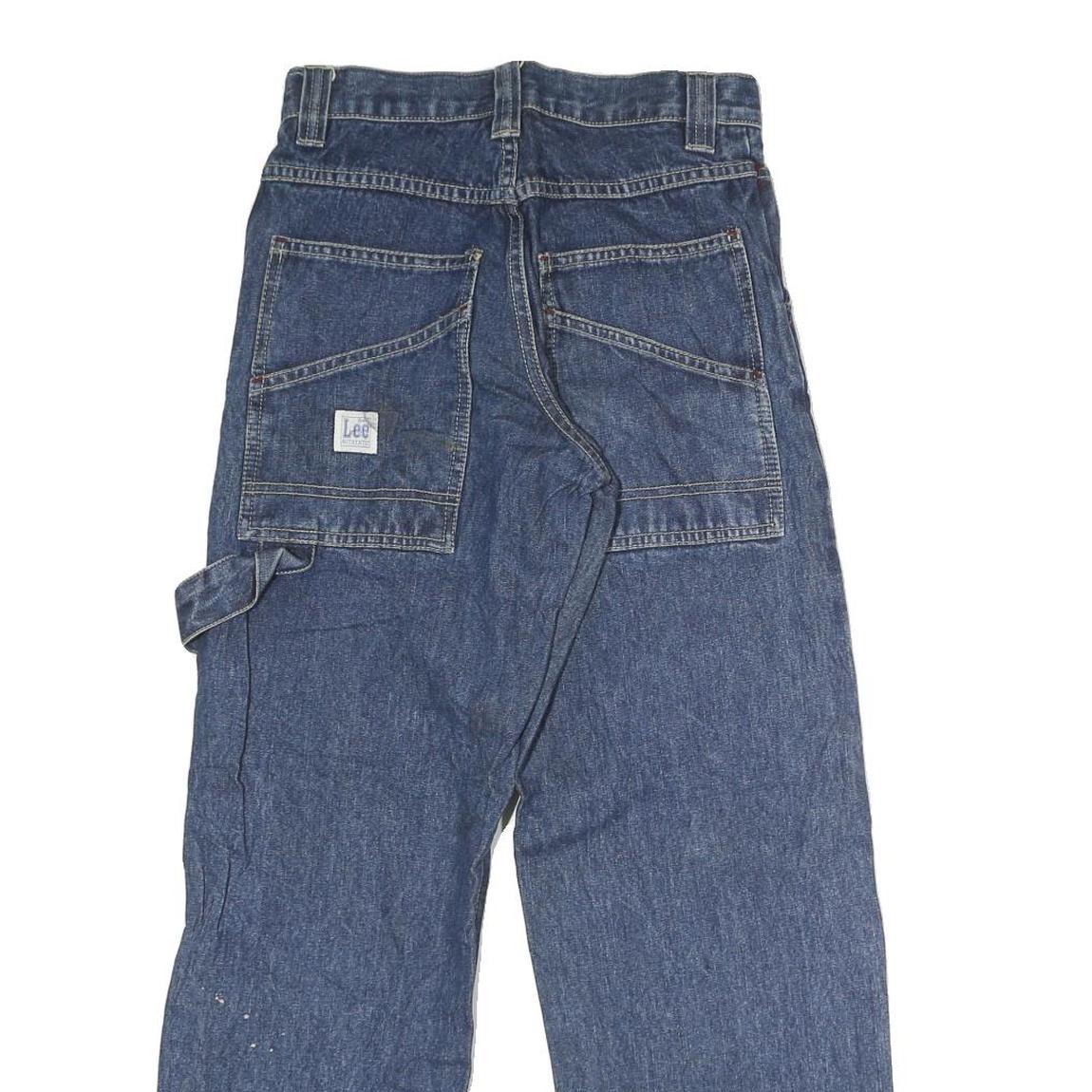 LEE Womens Blue Regular Straight Denim W26 L26 Workwear Carpenter Zip Jeans