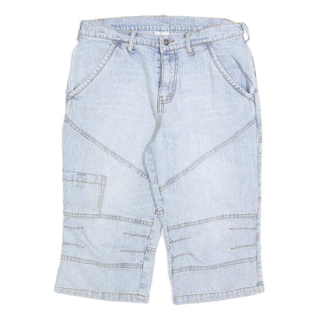 SOUTHERN Mens Light Blue Denim Casual Shorts M W32 Cotton Blend Relaxed Fit