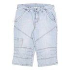 SOUTHERN Mens Light Blue Denim Casual Shorts M W32 Cotton Blend Relaxed Fit