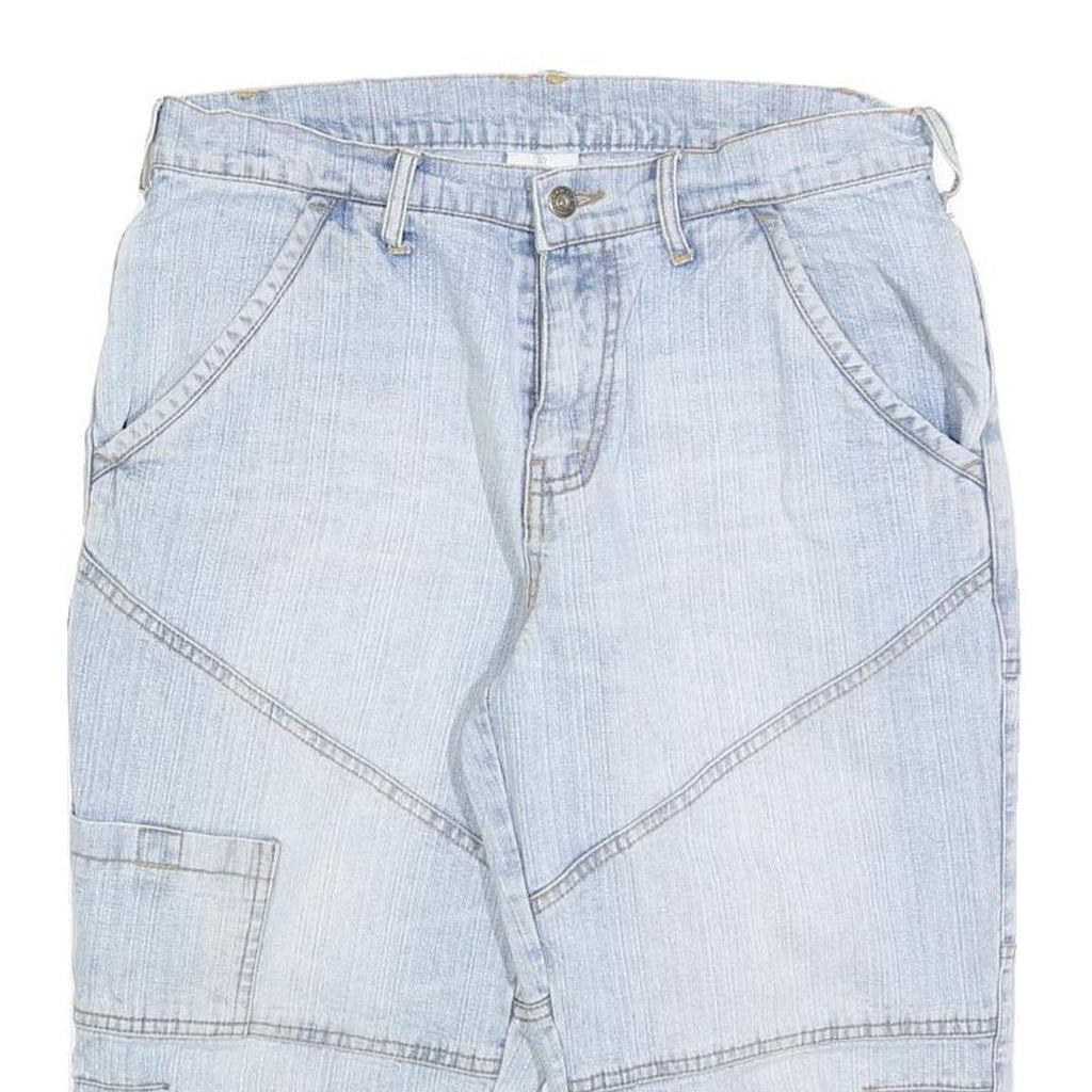 SOUTHERN Mens Light Blue Denim Casual Shorts M W32 Cotton Blend Relaxed Fit