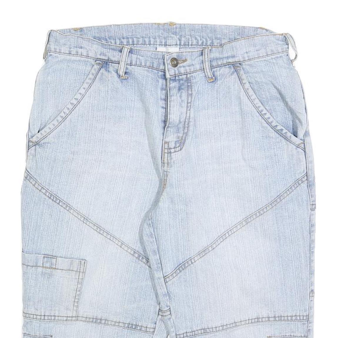 SOUTHERN Mens Light Blue Denim Casual Shorts M W32 Cotton Blend Relaxed Fit