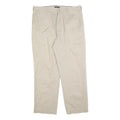 NAUTICA Mens Cotton Blend Beige Regular Straight Trousers W36 L30 Classic Zip