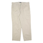 NAUTICA Mens Cotton Blend Beige Regular Straight Trousers W36 L30 Classic Zip