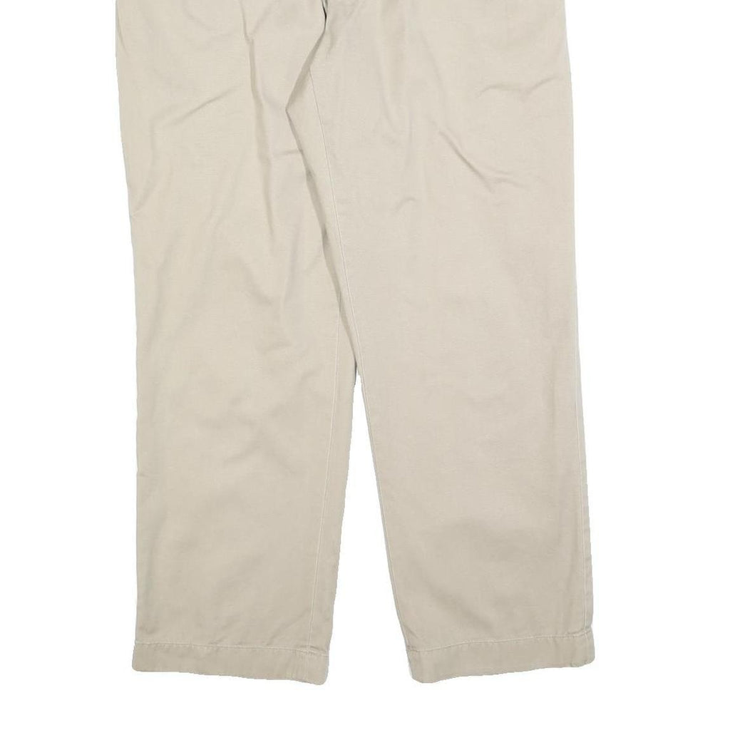 NAUTICA Mens Cotton Blend Beige Regular Straight Trousers W36 L30 Classic Zip