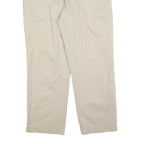 NAUTICA Mens Cotton Blend Beige Regular Straight Trousers W36 L30 Classic Zip