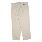 NAUTICA Mens Cotton Blend Beige Regular Straight Trousers W36 L30 Classic Zip