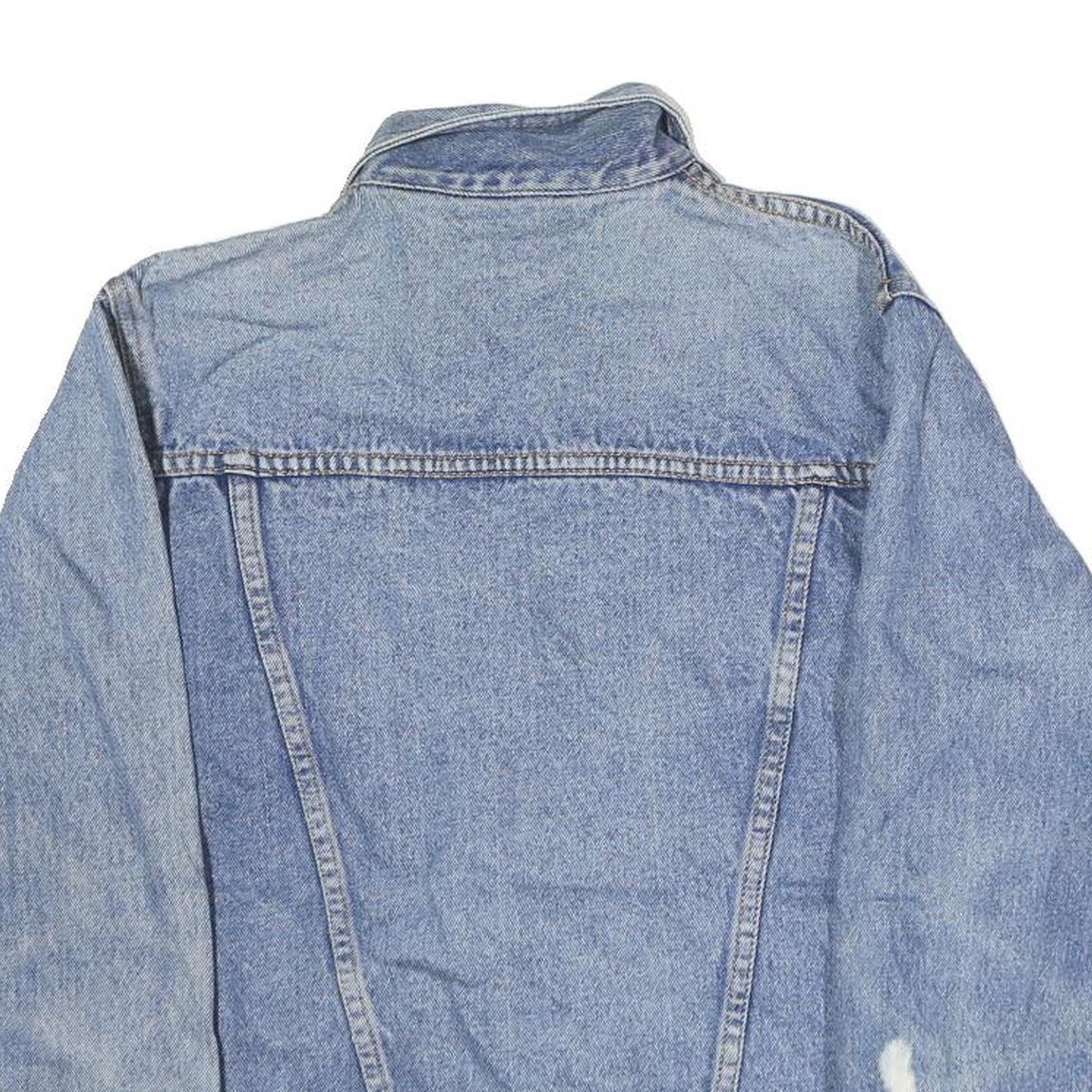 EXTRA Womens Blue Denim Cotton Button Jacket XS Classic Fit Casual