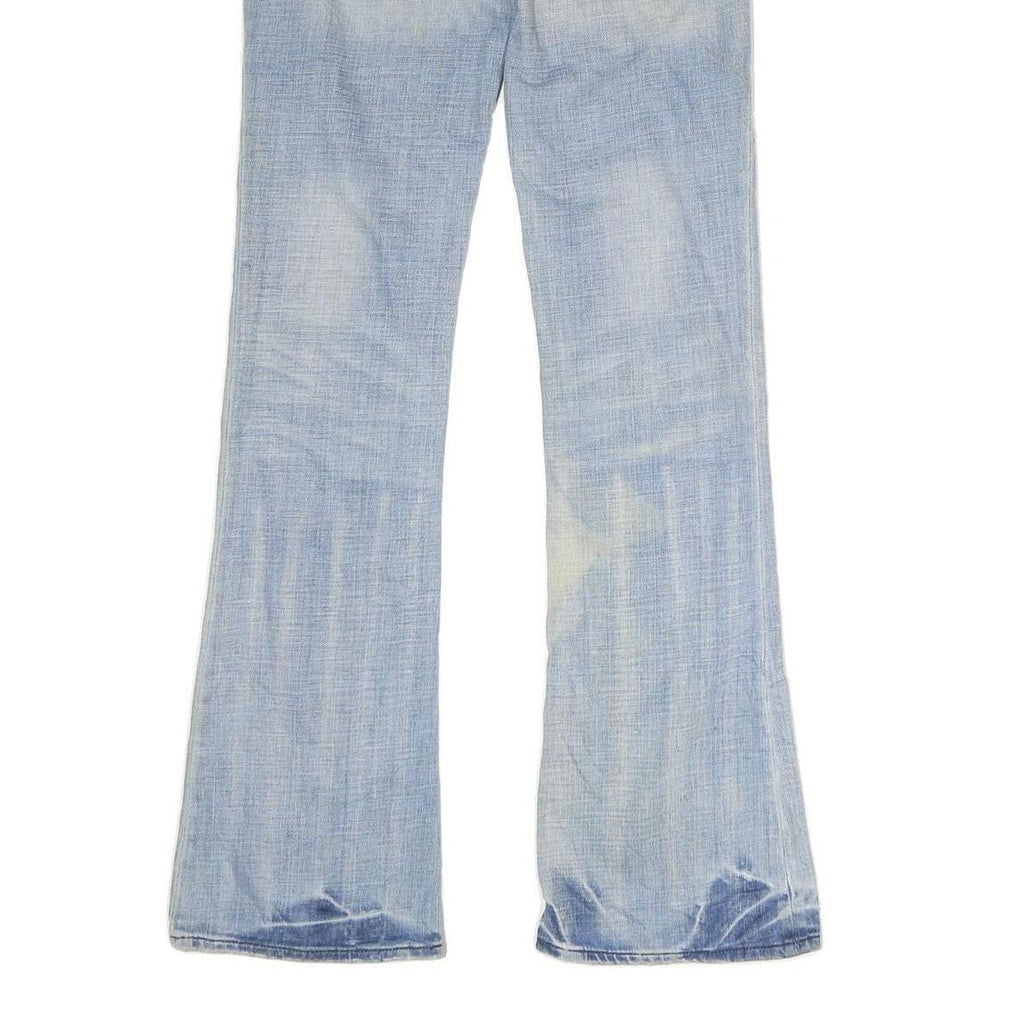 J & COMPANY Mens Regular Fit Bootcut Denim Light Blue W30 L34 Embroidered Back