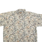 MORGAN CREEK Mens Beige & Brown Pattern Shirt XL Cotton Blend Relaxed Fit Wild