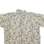 MORGAN CREEK Mens Beige & Brown Pattern Shirt XL Cotton Blend Relaxed Fit Wild