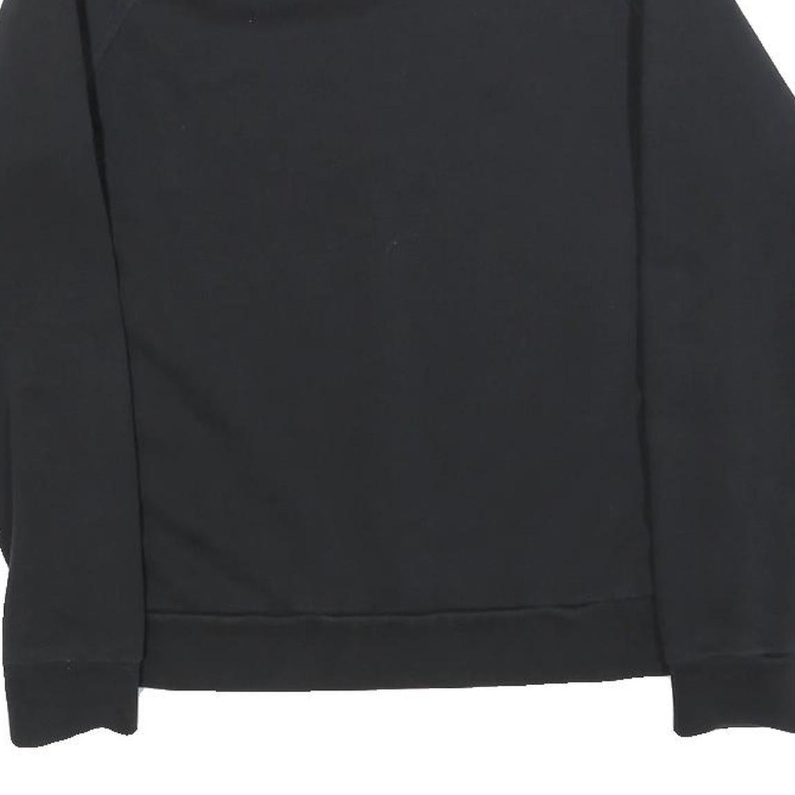 REEBOK Womens Black Crew Neck S Cotton Blend Logo Sweatshirt Casual