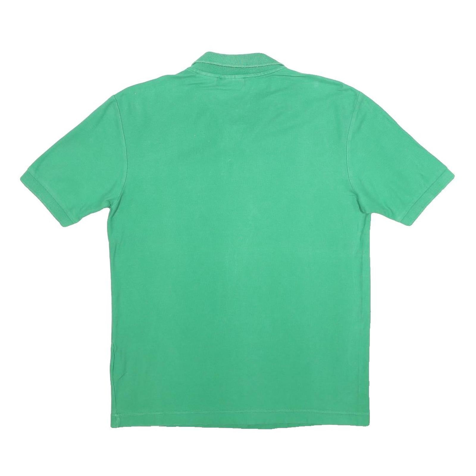 FILA Mens Green Short Sleeve Plain Polo Shirt S Cotton Casual Classic