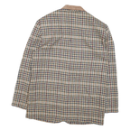 EAST END Womens Beige Brown Check Button Jacket M Polyester Blend Classic