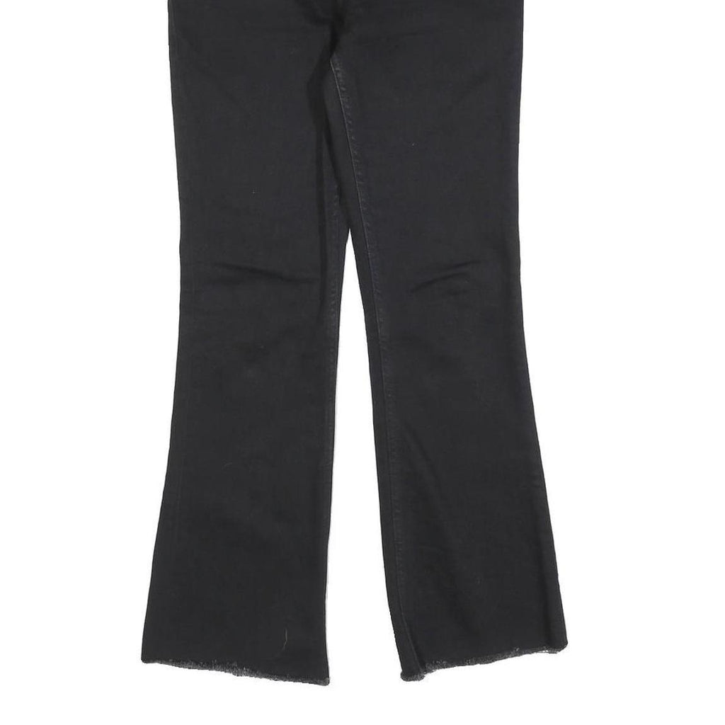 ALL SAINTS Womens Slim Black Jeans Denim Bootcut W27 L27 Raw Hem Zip