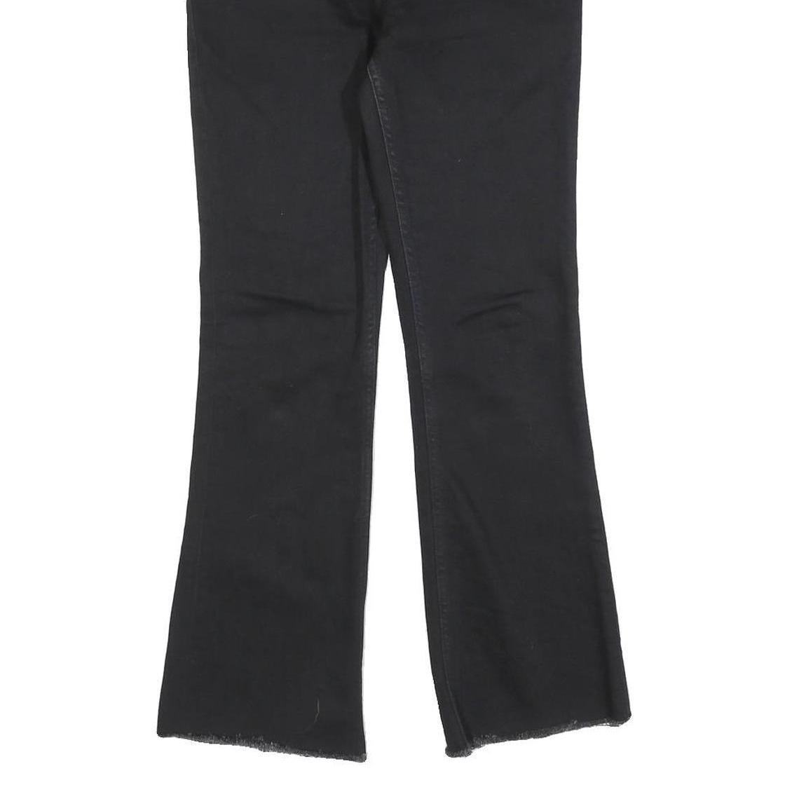 ALL SAINTS Womens Slim Black Jeans Denim Bootcut W27 L27 Raw Hem Zip