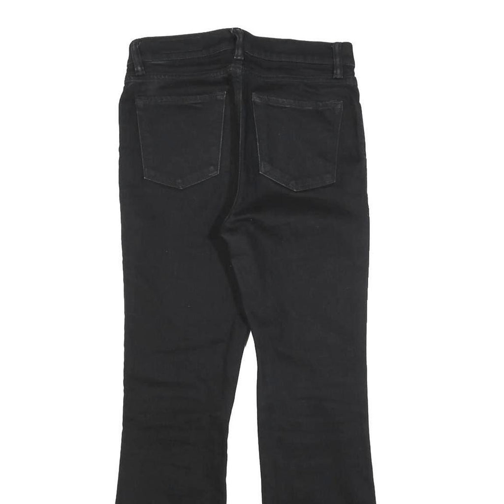 ALL SAINTS Womens Slim Black Jeans Denim Bootcut W27 L27 Raw Hem Zip