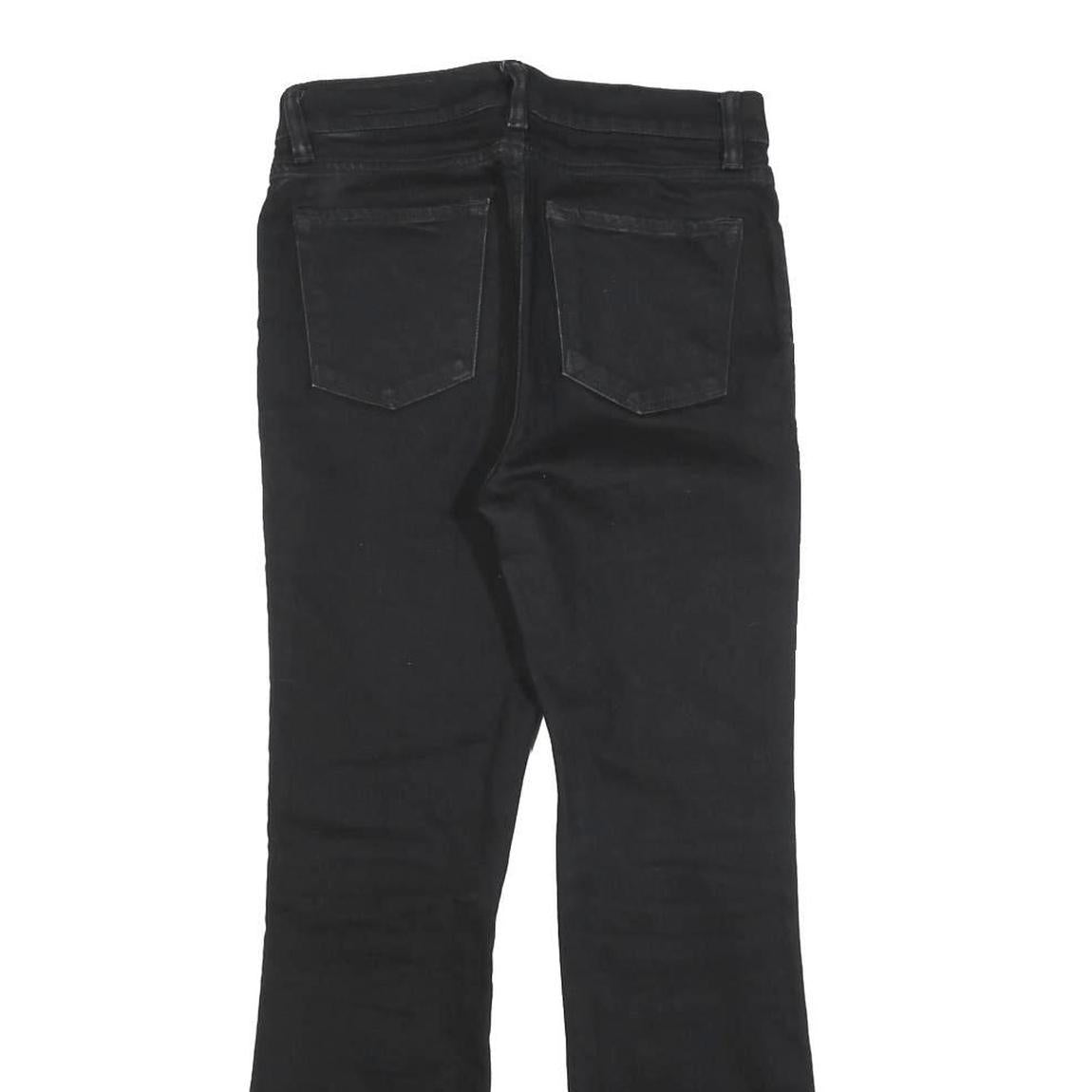 ALL SAINTS Womens Slim Black Jeans Denim Bootcut W27 L27 Raw Hem Zip