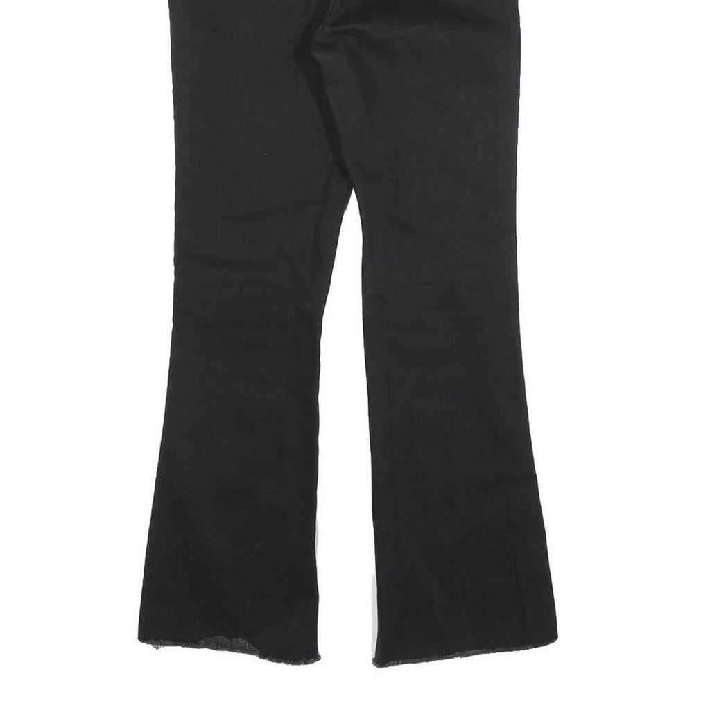 ALL SAINTS Womens Slim Black Jeans Denim Bootcut W27 L27 Raw Hem Zip