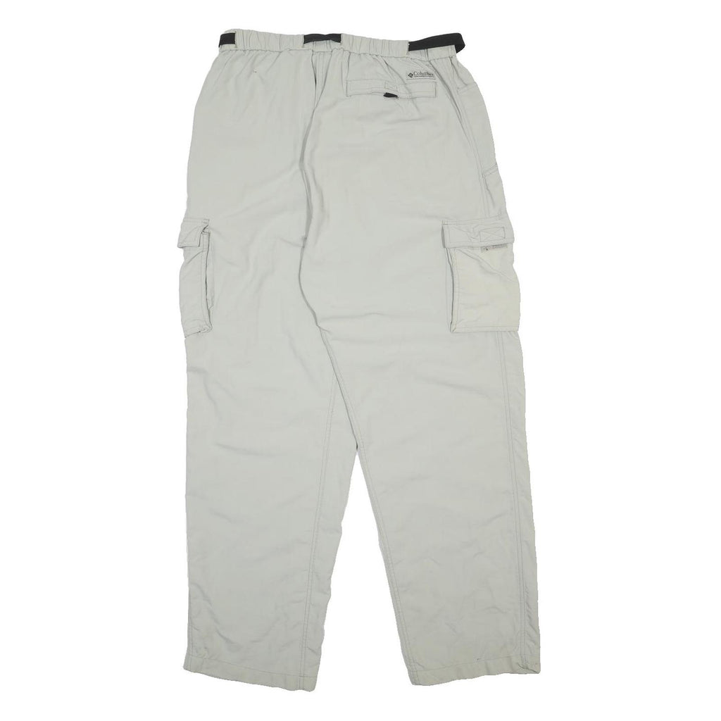 COLUMBIA Mens Nylon Grey Relaxed Cargo Trousers W30 L31 Outdoor Zip Pocket