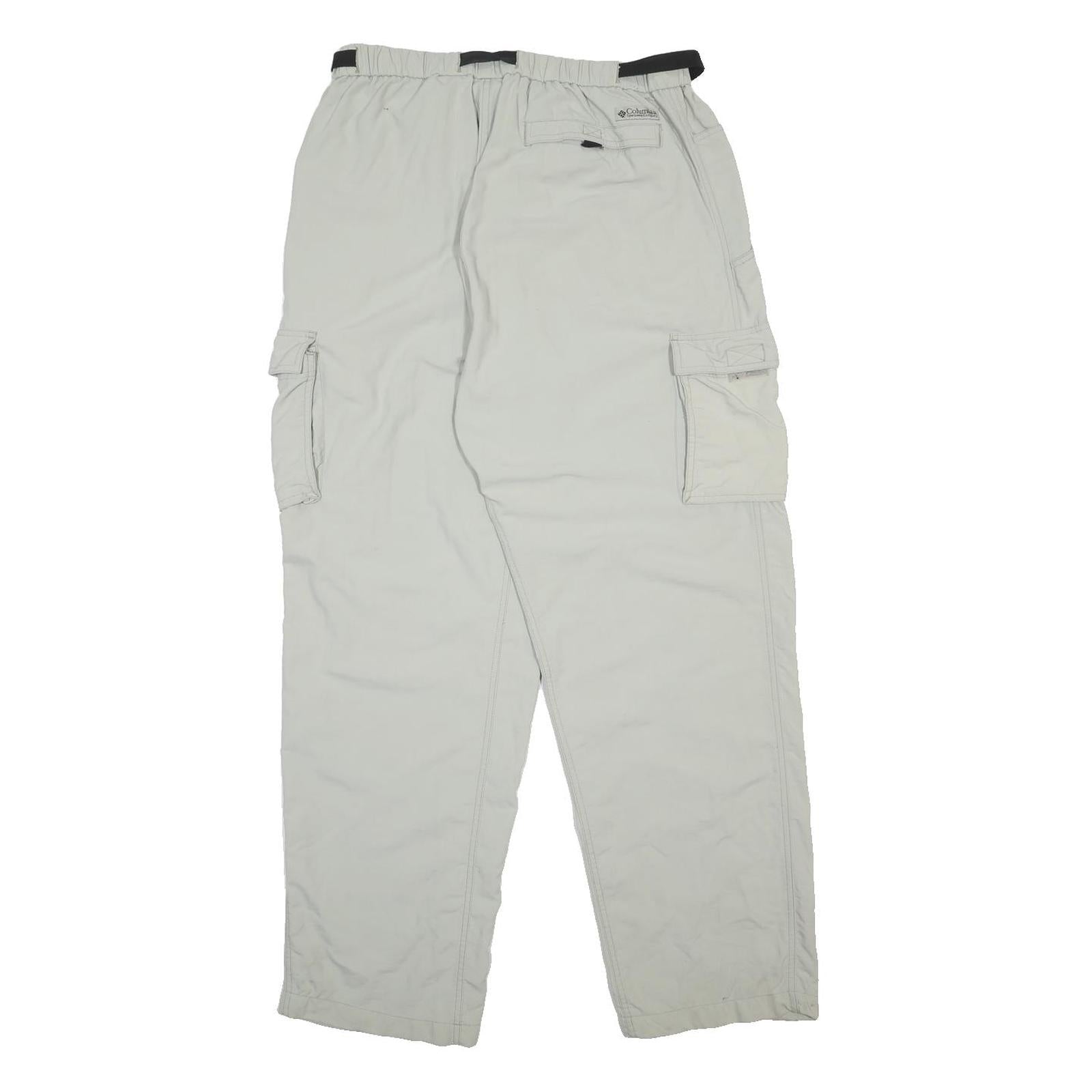 COLUMBIA Mens Nylon Grey Relaxed Cargo Trousers W30 L31 Outdoor Zip Pocket