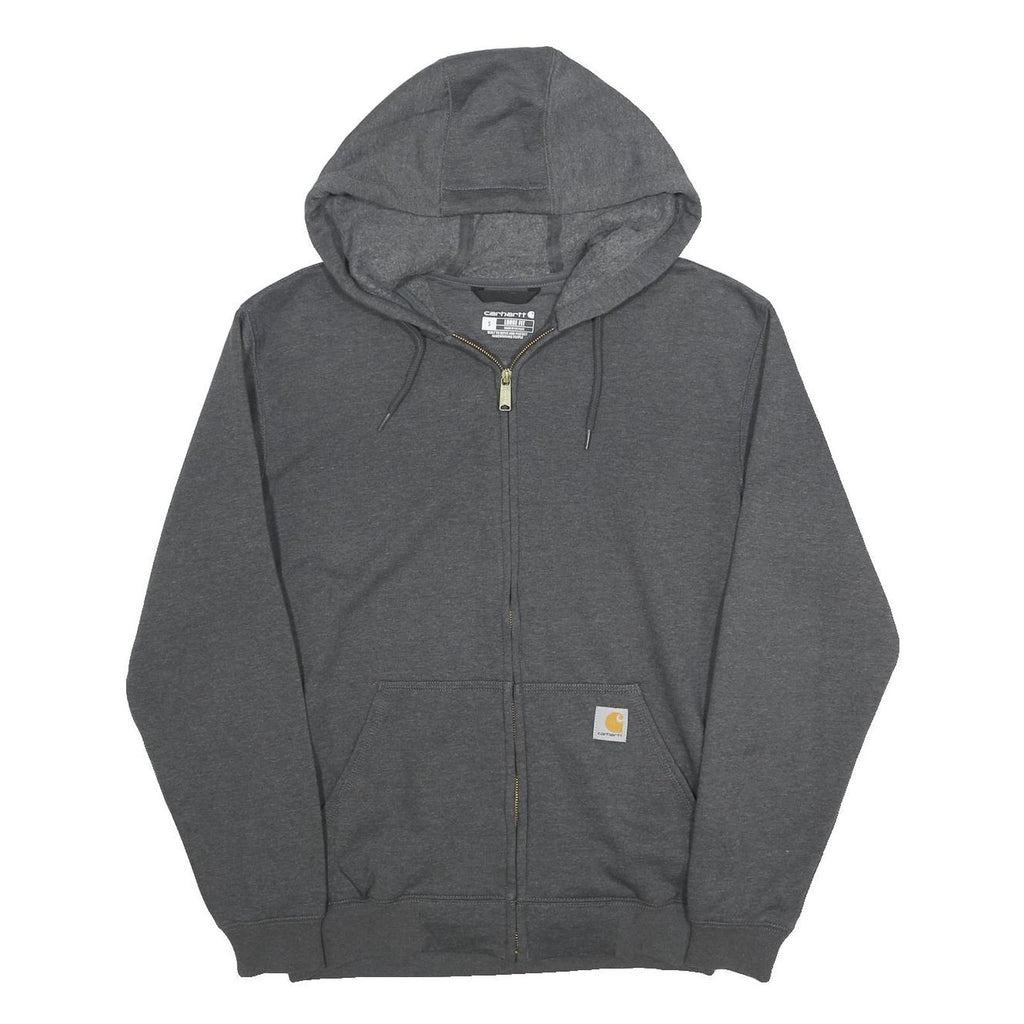 CARHARTT Mens Grey Full Zip Hoodie S Cotton Blend Casual Workwear