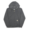 CARHARTT Mens Grey Full Zip Hoodie S Cotton Blend Casual Workwear