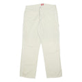 DICKIES Mens Cotton Beige Straight Regular Fit Trousers W34 L30 Workwear Zip