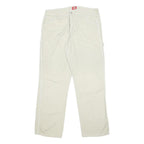 DICKIES Mens Cotton Beige Straight Regular Fit Trousers W34 L30 Workwear Zip