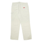 DICKIES Mens Cotton Beige Straight Regular Fit Trousers W34 L30 Workwear Zip