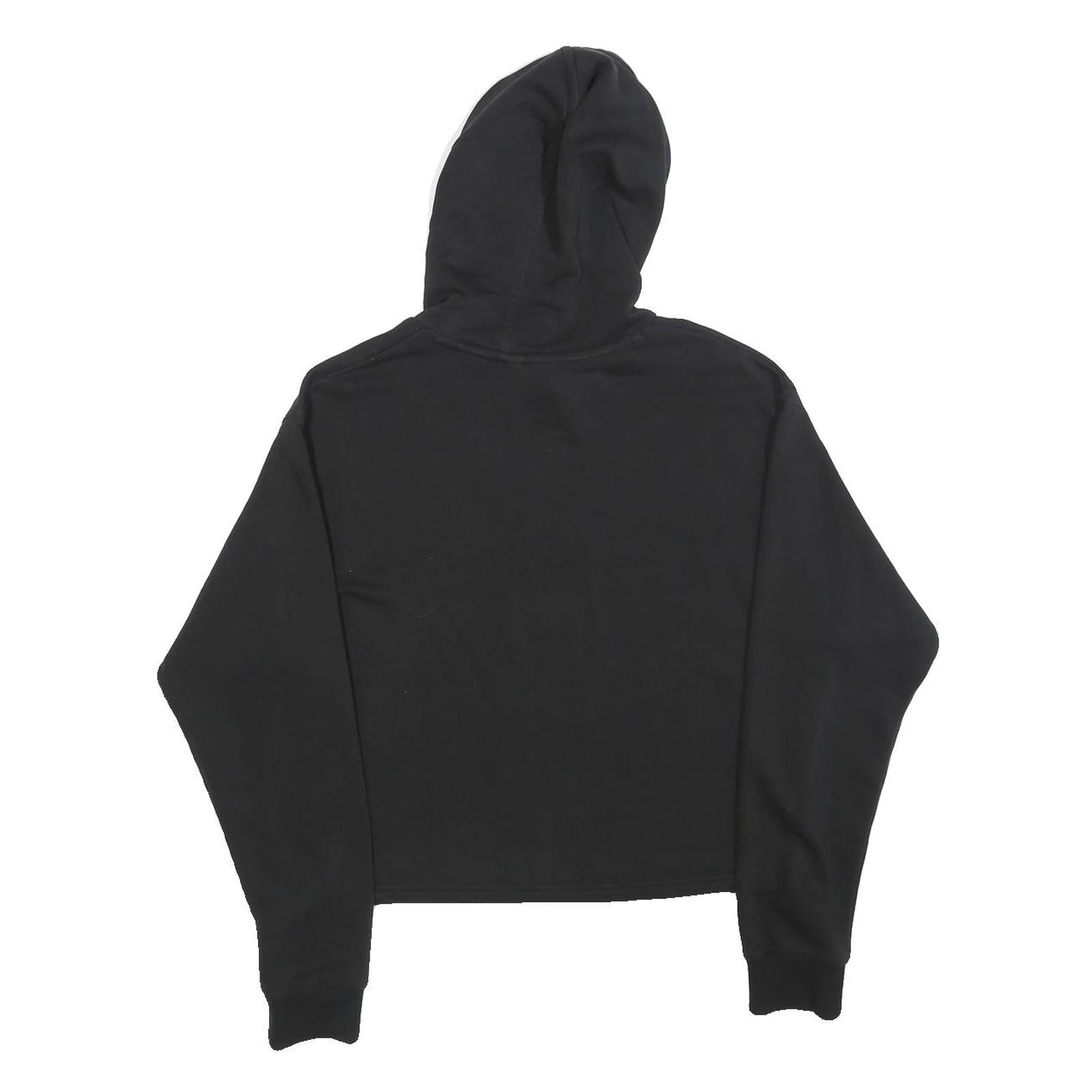 PUMA Womens Black Hoodie XS Cotton Blend Pullover Logo Print