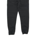 GEMO Mens Black Cotton Blend Regular Jogger Trousers W32 L26 Drawstring Waist