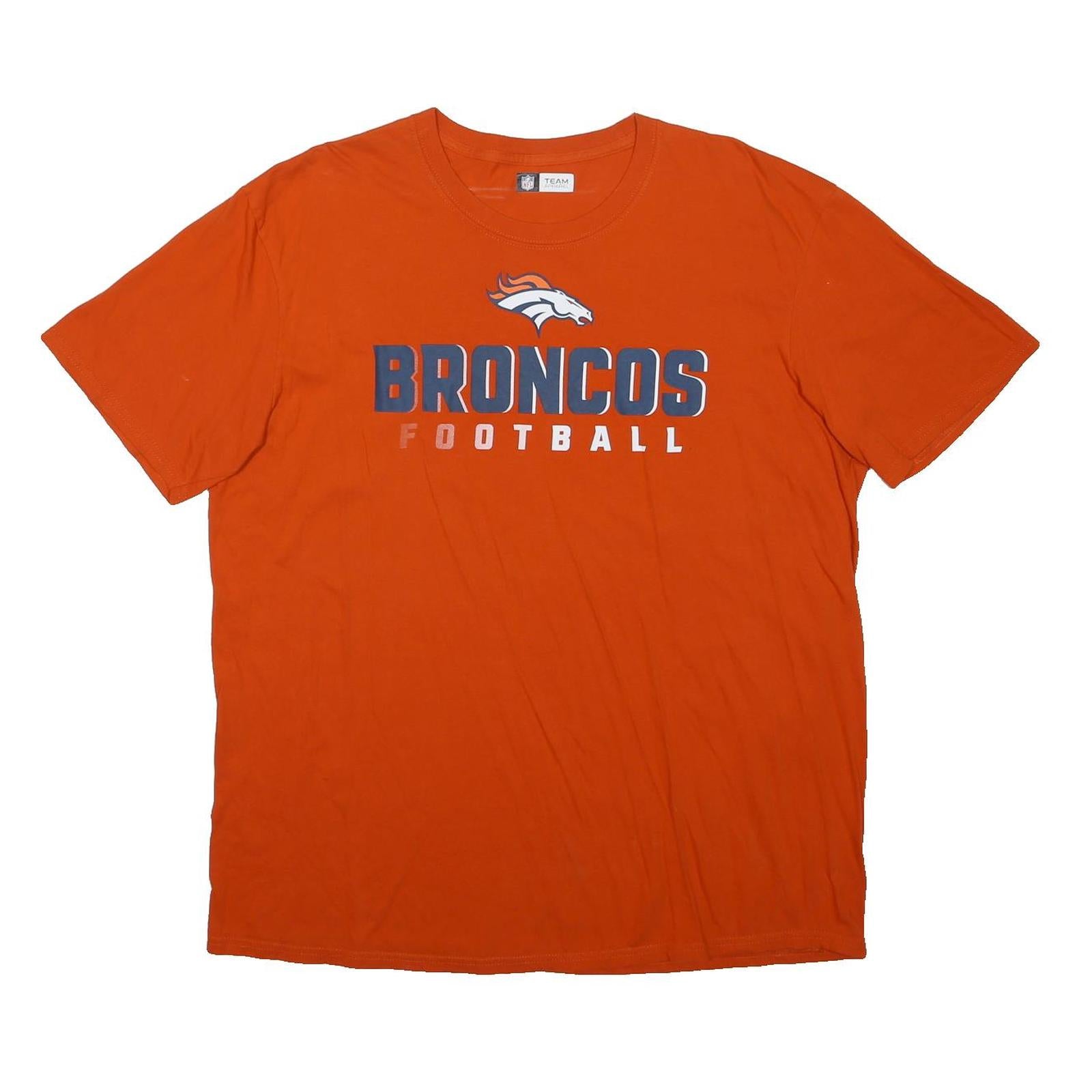 NFL Mens Orange Broncos Football Graphic T-Shirt XL Short Sleeve Crew Neck