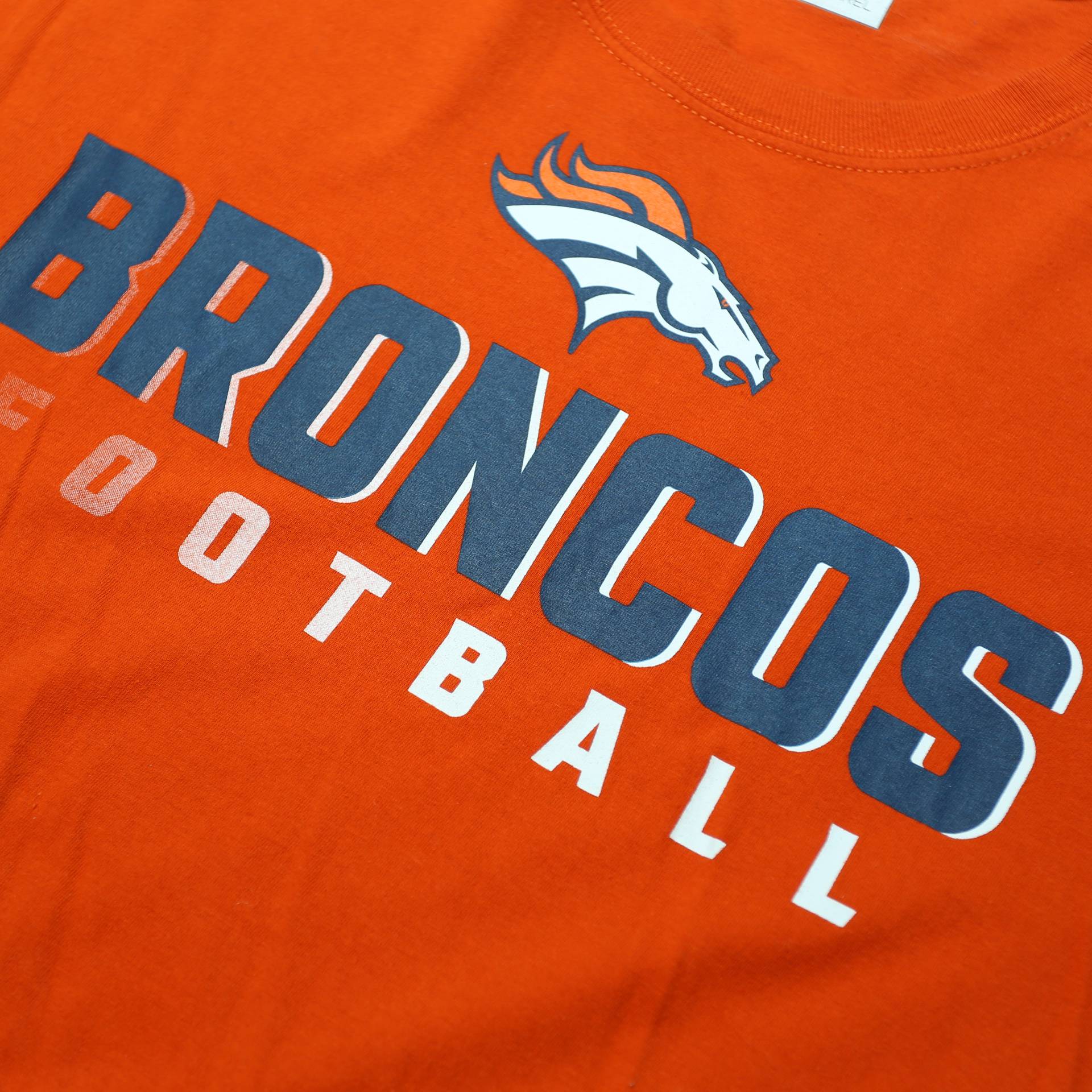 NFL Mens Orange Broncos Football Graphic T-Shirt XL Short Sleeve Crew Neck
