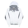 HELLY HANSEN Womens White & Grey Outdoor Jacket XS Polyester Blend Zip Hooded