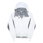 HELLY HANSEN Womens White & Grey Outdoor Jacket XS Polyester Blend Zip Hooded