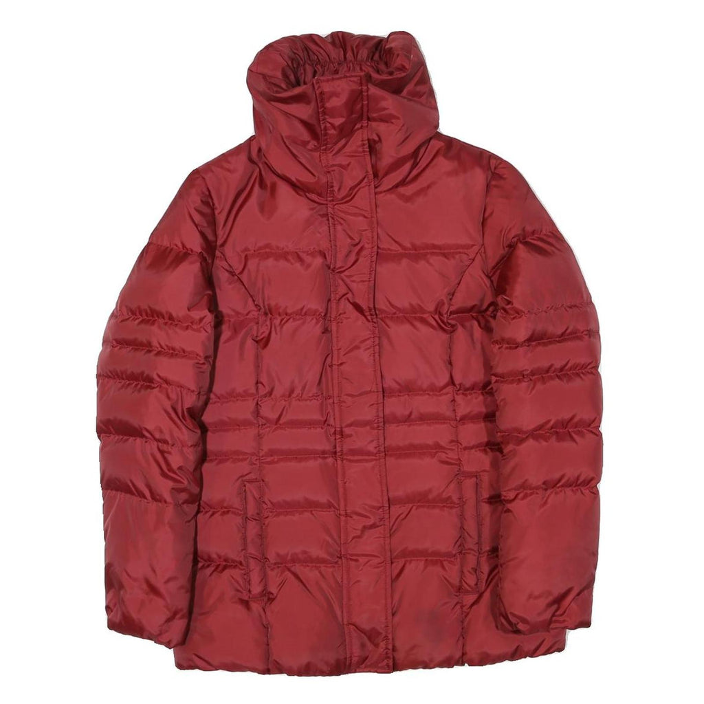 BROOKS BROTHERS Womens Red Jacket S Polyester Blend Puffer Zip Fastening