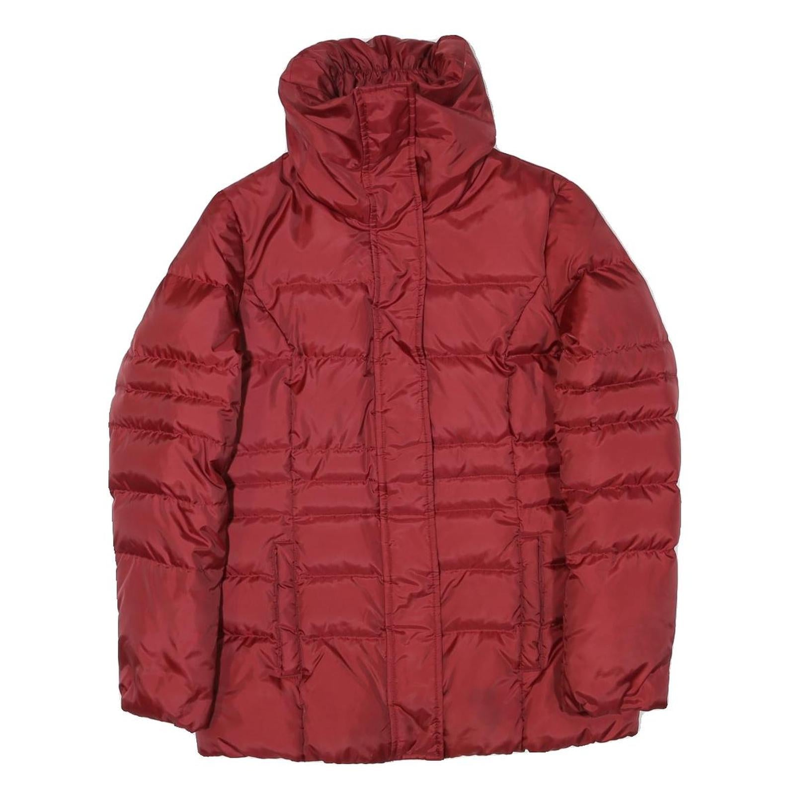 BROOKS BROTHERS Womens Red Jacket S Polyester Blend Puffer Zip Fastening