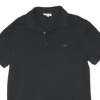LACOSTE Mens Black Short Sleeve Plain XL Cotton Blend Polo Shirt Crocodile Logo