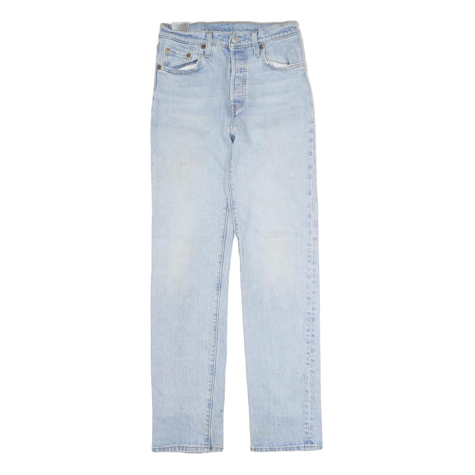 LEVI'S 501 Mens Jeans Blue Slim Straight Denim Light W26 L29 Classic Button Fly