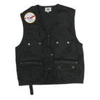 ARMY TEX Mens Black Cotton Blend Utility Vest S Jacket Multi Pocket Zip Vest