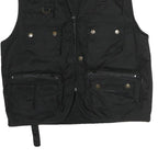 ARMY TEX Mens Black Cotton Blend Utility Vest S Jacket Multi Pocket Zip Vest