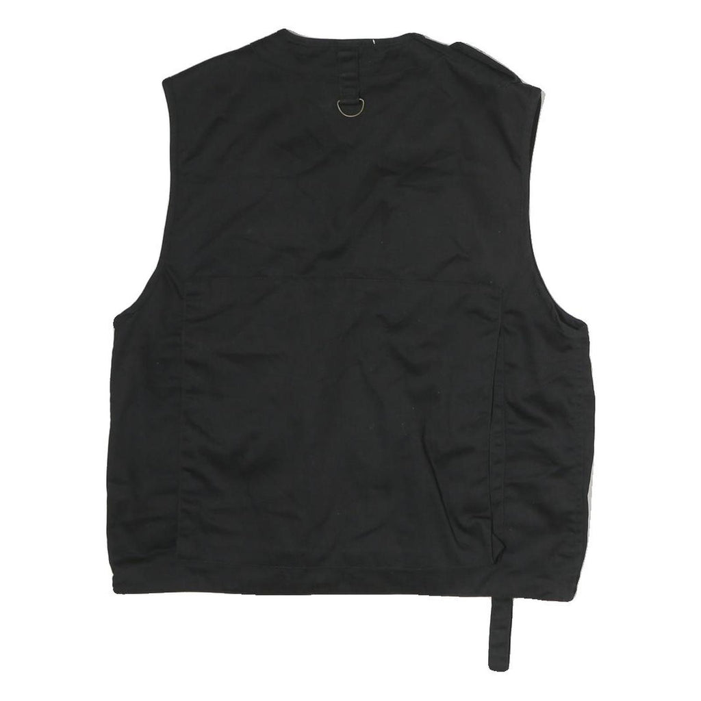 ARMY TEX Mens Black Cotton Blend Utility Vest S Jacket Multi Pocket Zip Vest
