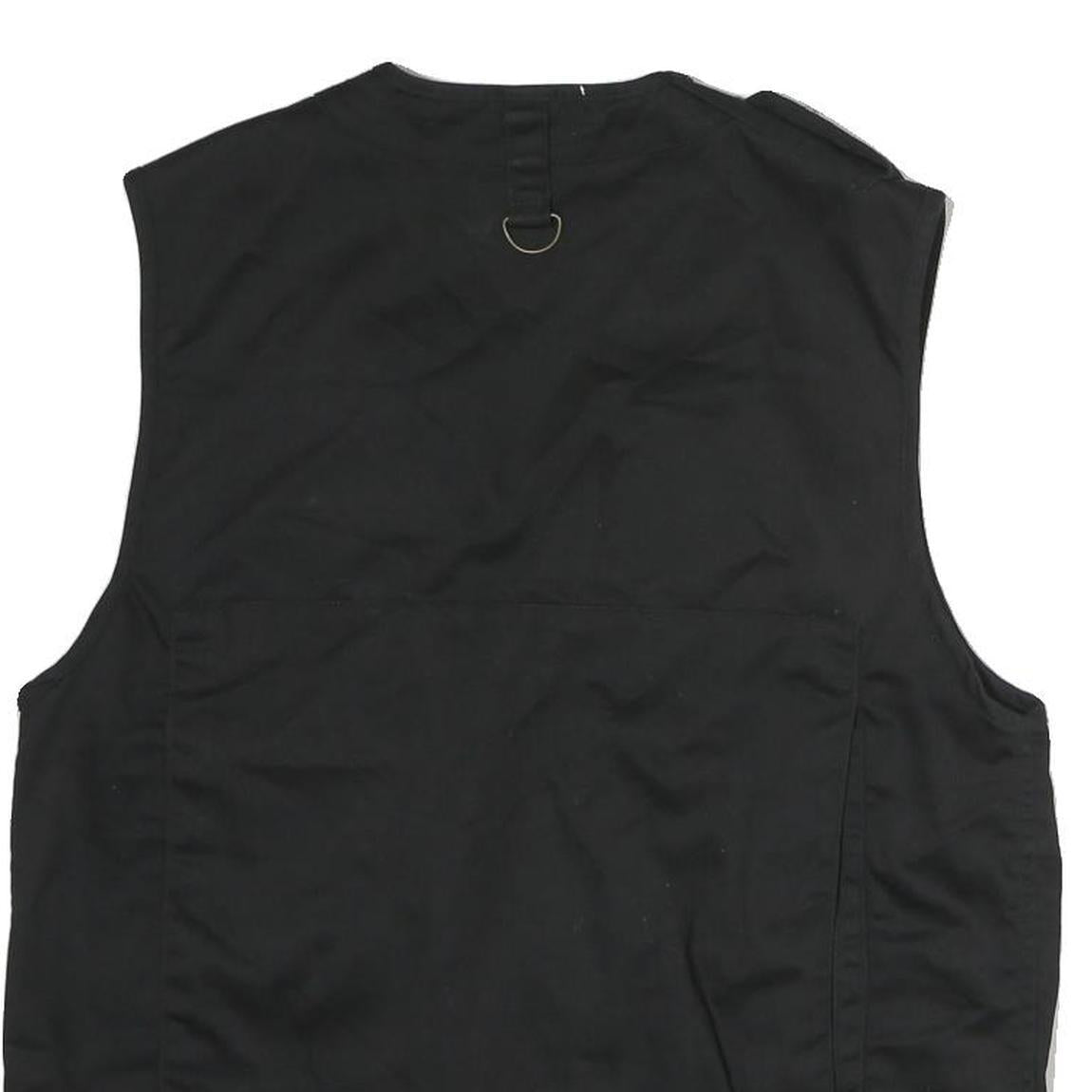 ARMY TEX Mens Black Cotton Blend Utility Vest S Jacket Multi Pocket Zip Vest