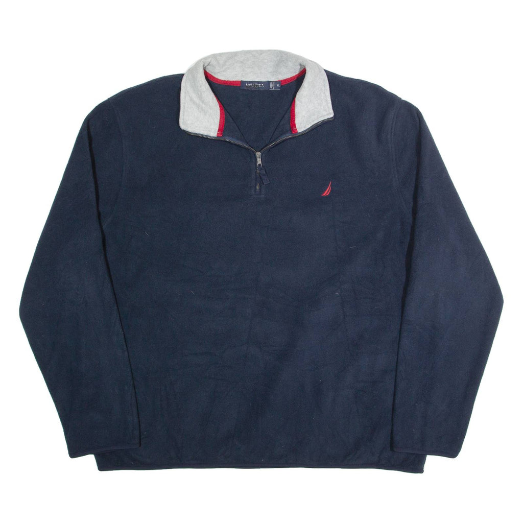 NAUTICA Mens Fleece Blue 1/4 Zip XL